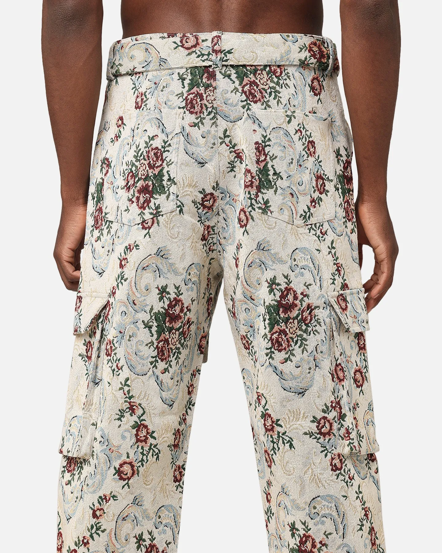 XXIII Floral Jacquard Cargo Pant White Antique